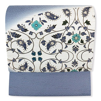 半円型更紗：青