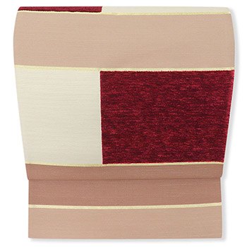 ベージュ×エンジ