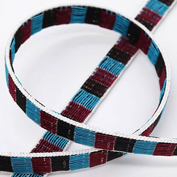 青×エンジ×濃茶