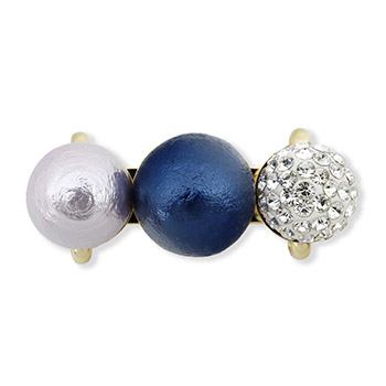 藤×ネイビー×シルバー（シングルラインストーン）