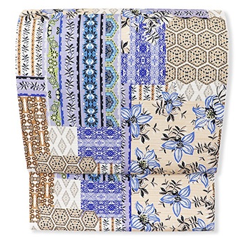 アイボリー×ベージュ×ブルー