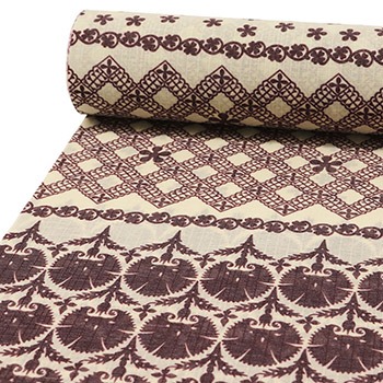 ベージュ×レッド