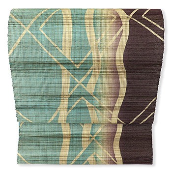 立涌格子：水色×紫