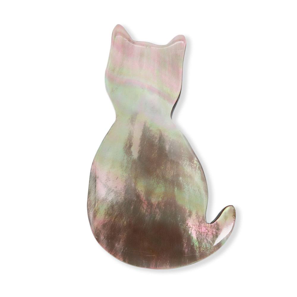 貝帯留(ネコ)【リオン工芸】