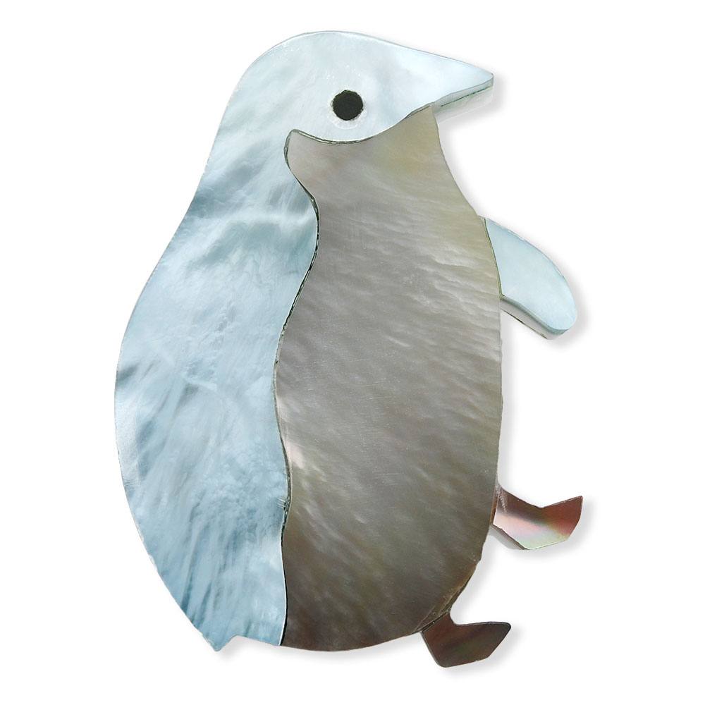 貝帯留(ペンギン)【リオン工芸】