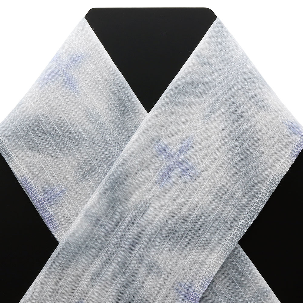 綿麻半衿(雪花絞り)【角野和晒染】