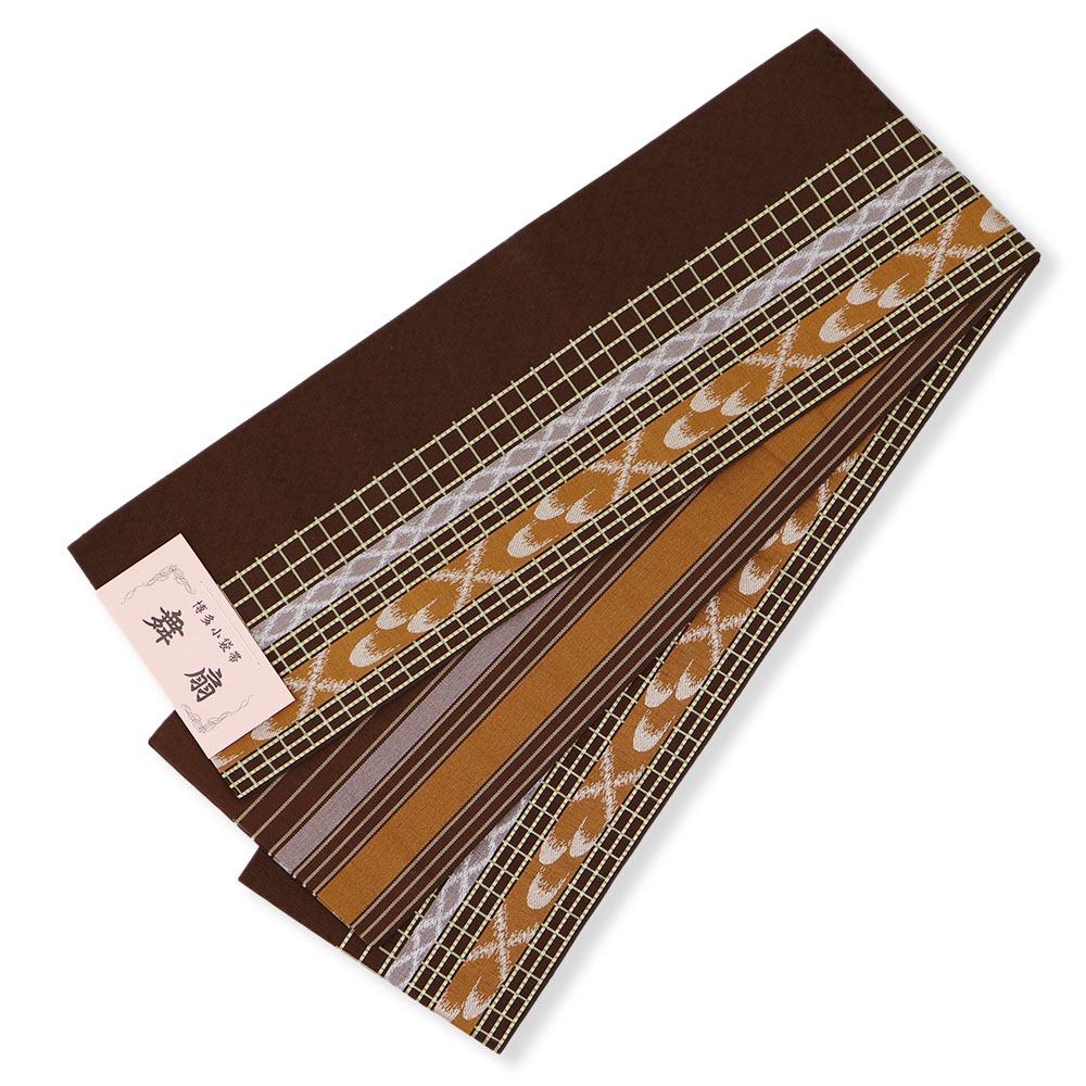 博多小袋帯(絣風)『舞扇』