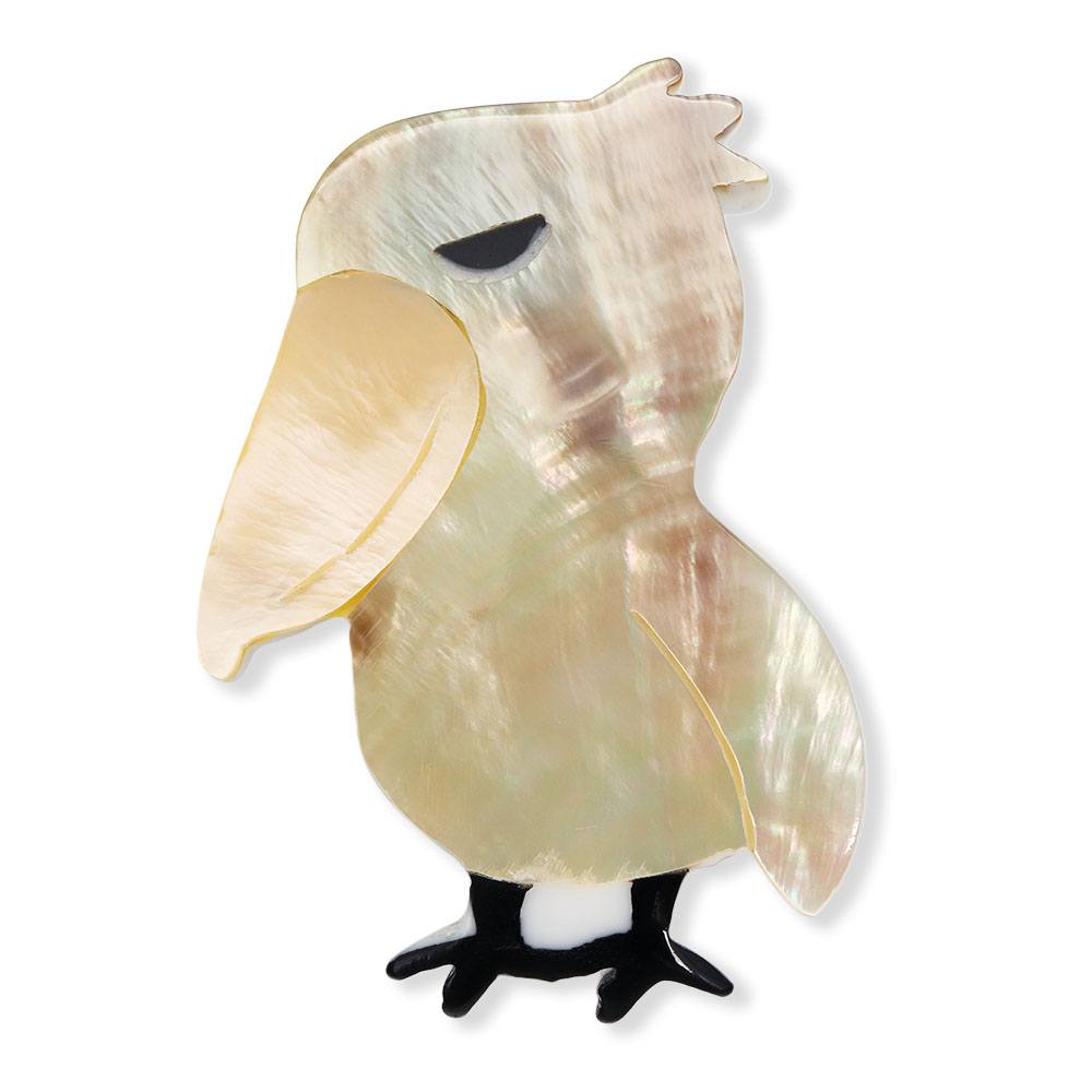 貝帯留(ハシビロコウ)【リオン工芸】