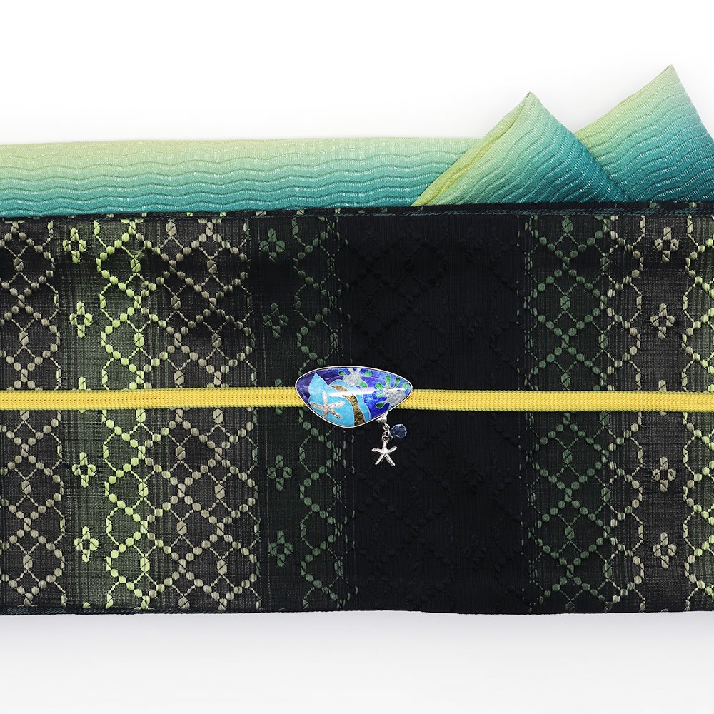 京七宝焼帯留『SHELL』【wayuplus×いち利モール】