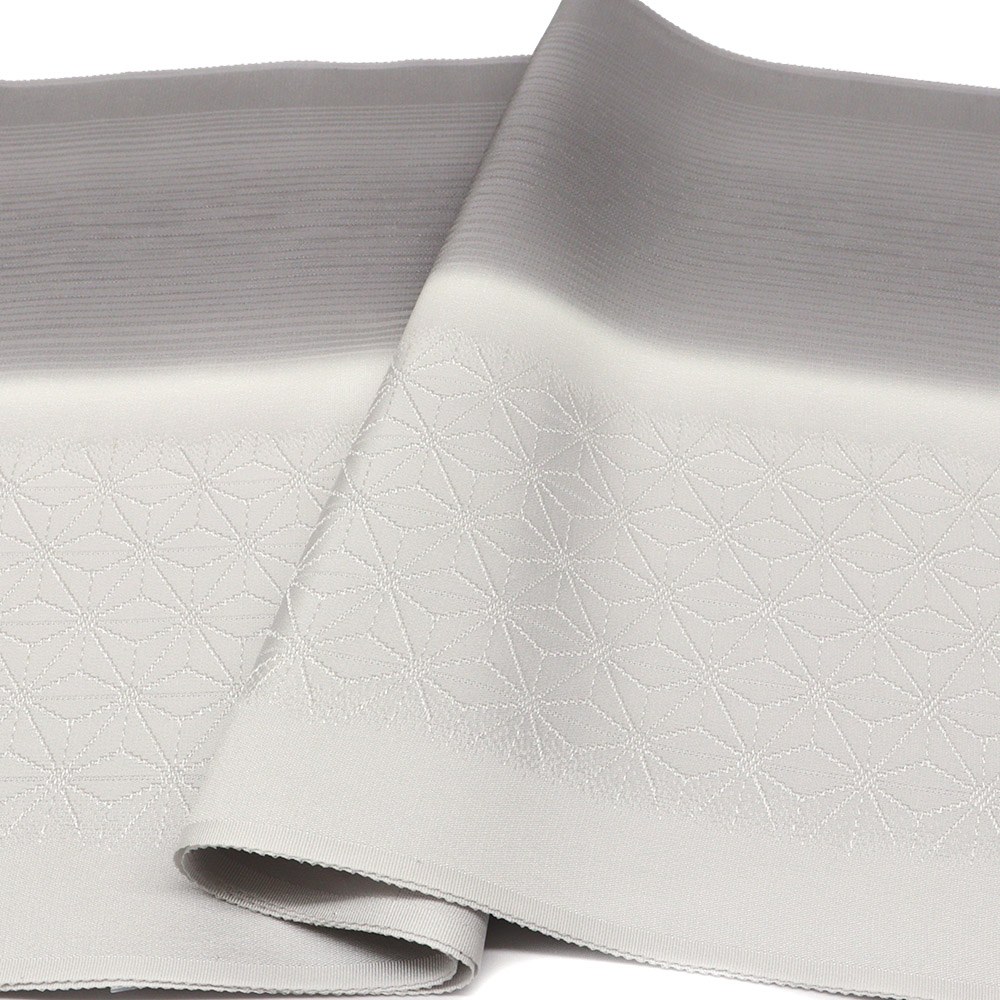 縦ぼかし帯揚 (麻の葉/縞地紋)