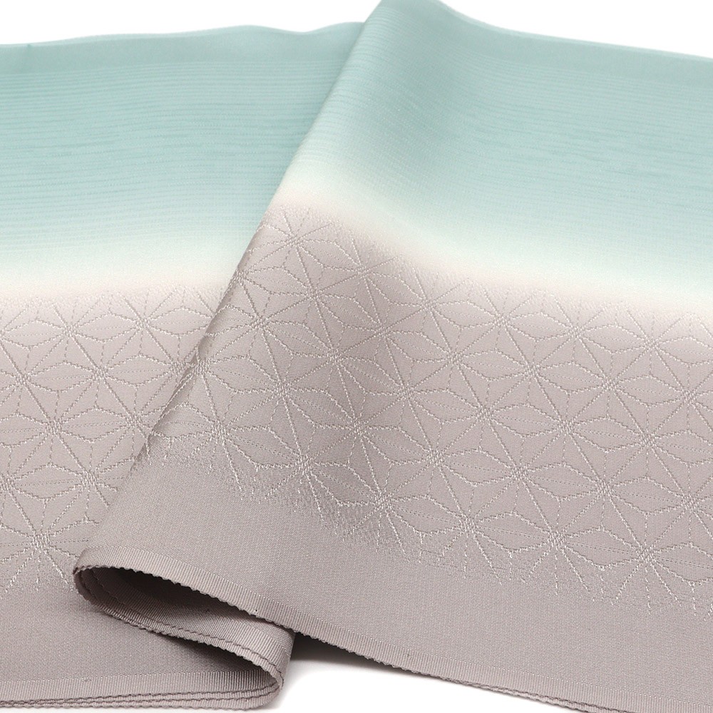 縦ぼかし帯揚 (麻の葉/縞地紋)