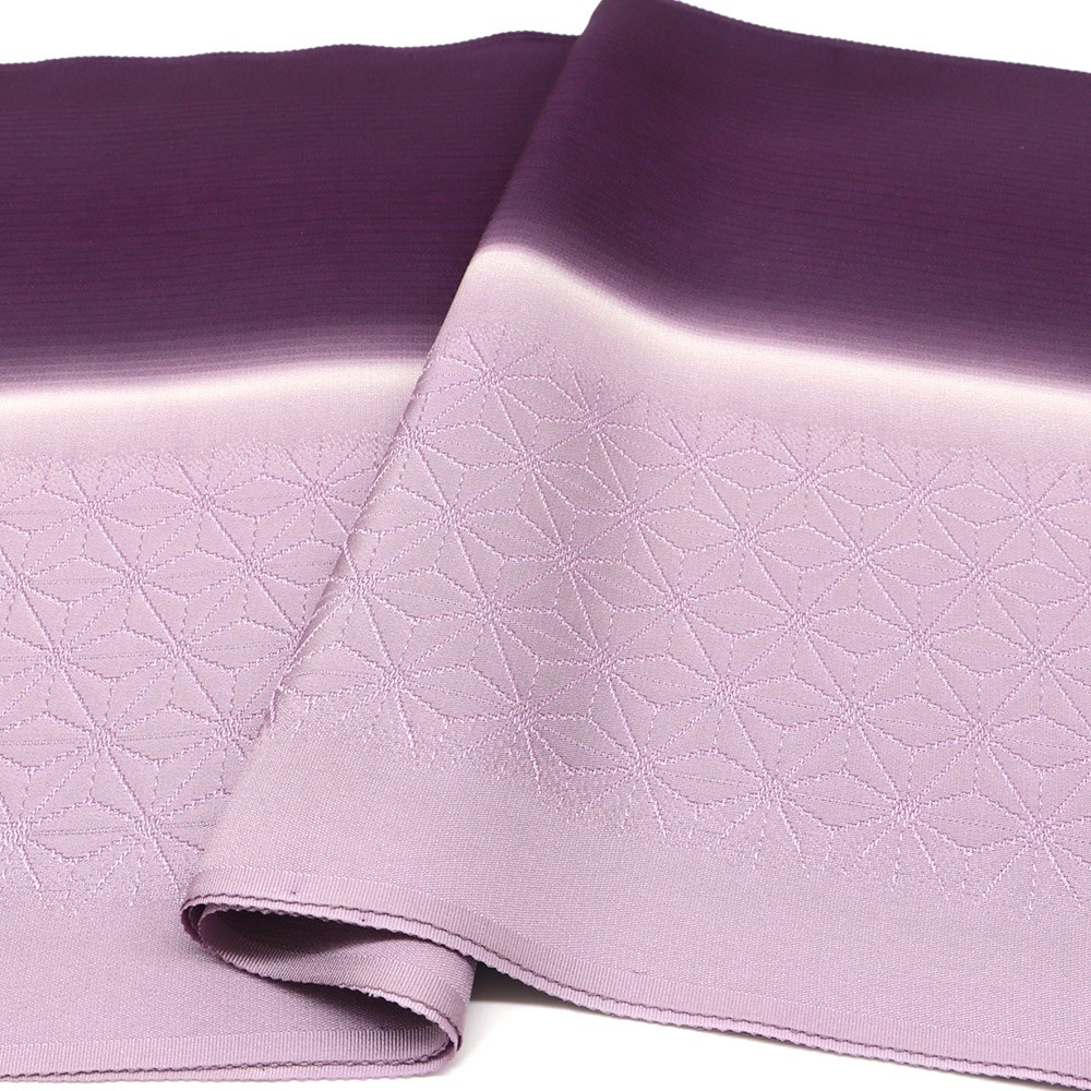 縦ぼかし帯揚 (麻の葉/縞地紋)