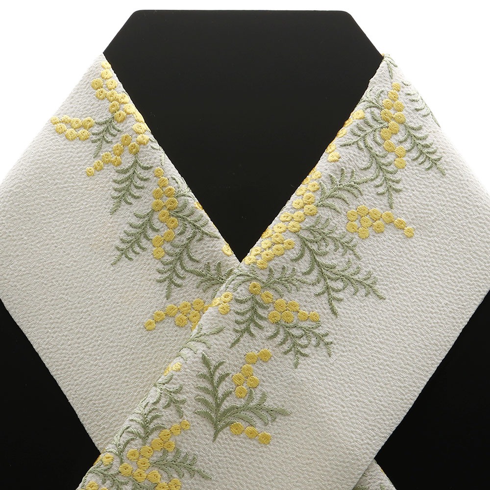 刺繍半衿(ミモザ)【いち利モールオリジナル】