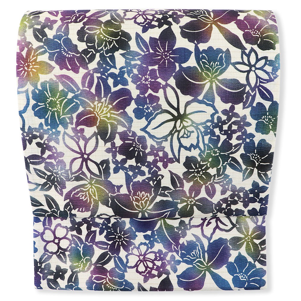 京紅型染め袋帯(花尽くし)