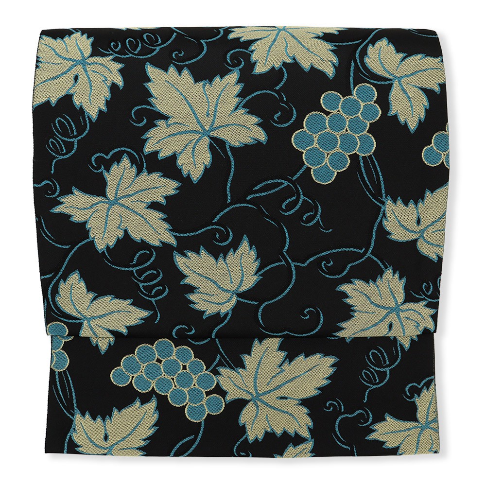 西陣御召地九寸名古屋帯(葡萄唐草)