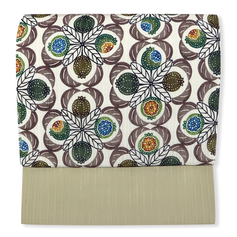 琉球紅型夏九寸名古屋帯(バンシルー)【城間栄市】