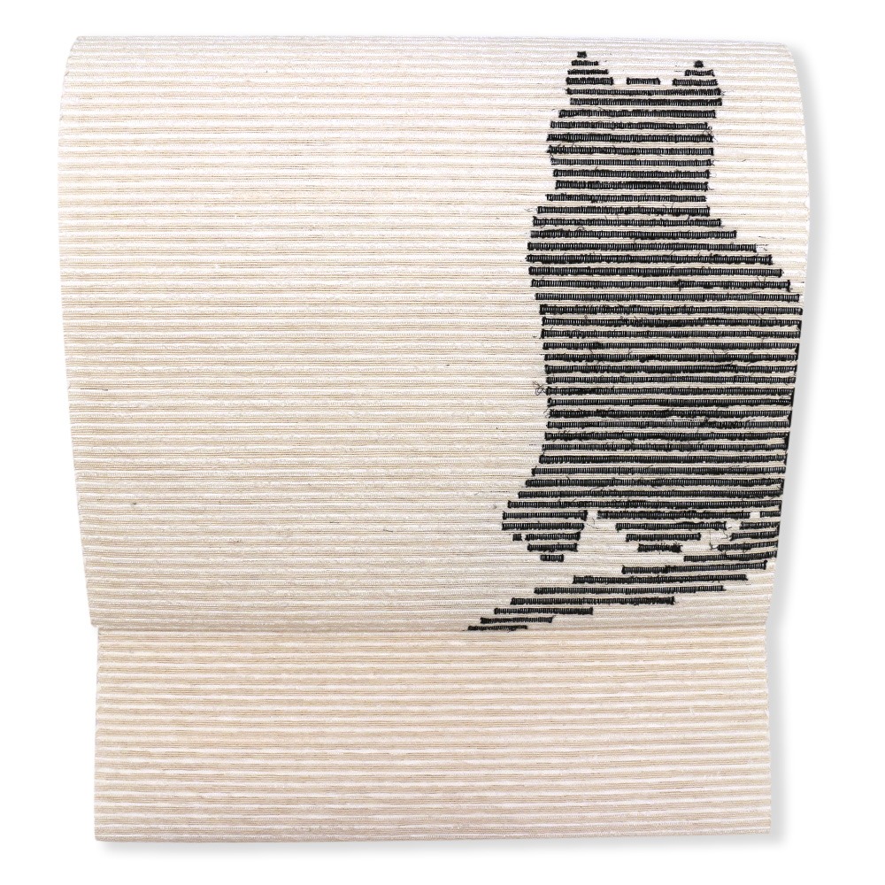 桐生裂き織八寸名古屋帯（猫）『絹咲紬』【高光織物】