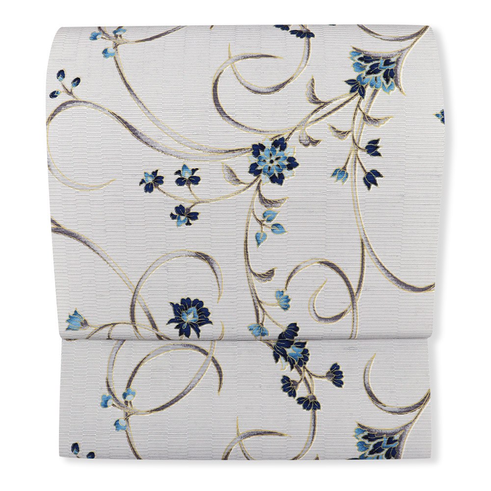 牛首八寸名古屋帯(花唐草)【白山工房×岡重】