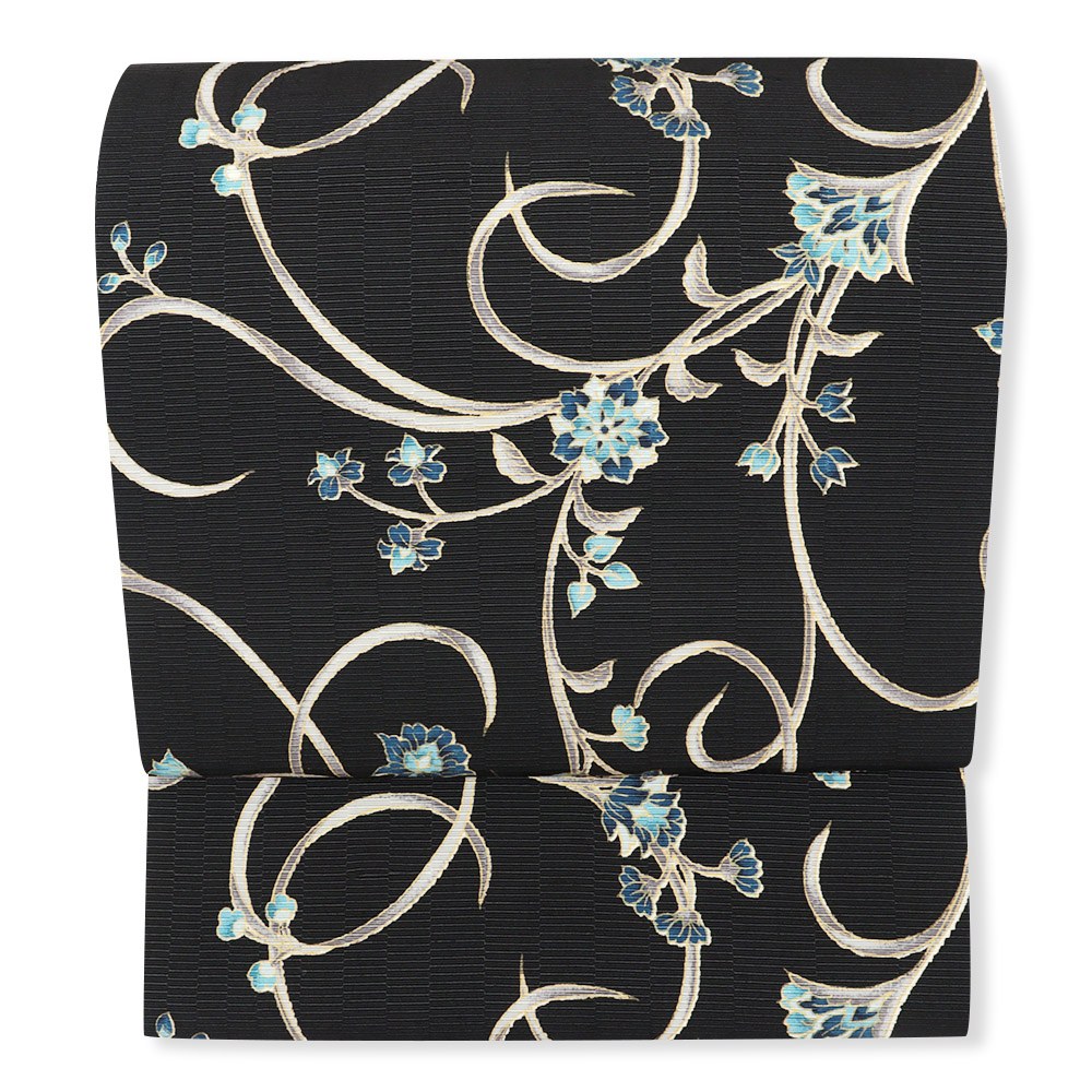 牛首八寸名古屋帯(花唐草)【白山工房×岡重】