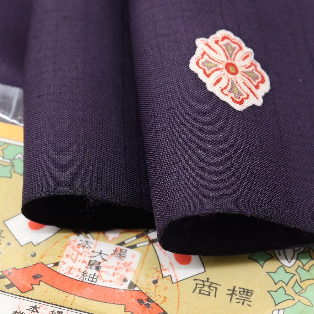 染め本場縞大島紬（花丸紋）紫