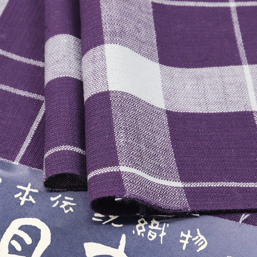 片貝木綿（重ね格子）：紫【紺仁】
