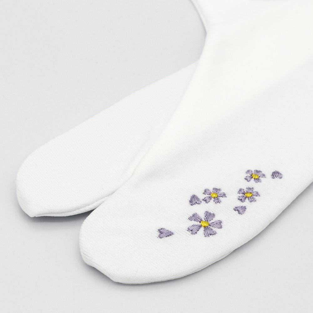 刺繍ストレッチ足袋(桜)『たび姫』
