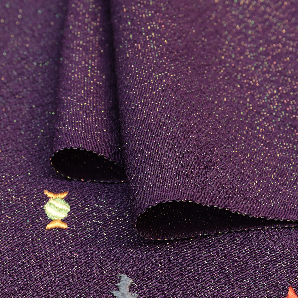 刺繍帯揚（ハロウィン）：紫【ミヤコレ】