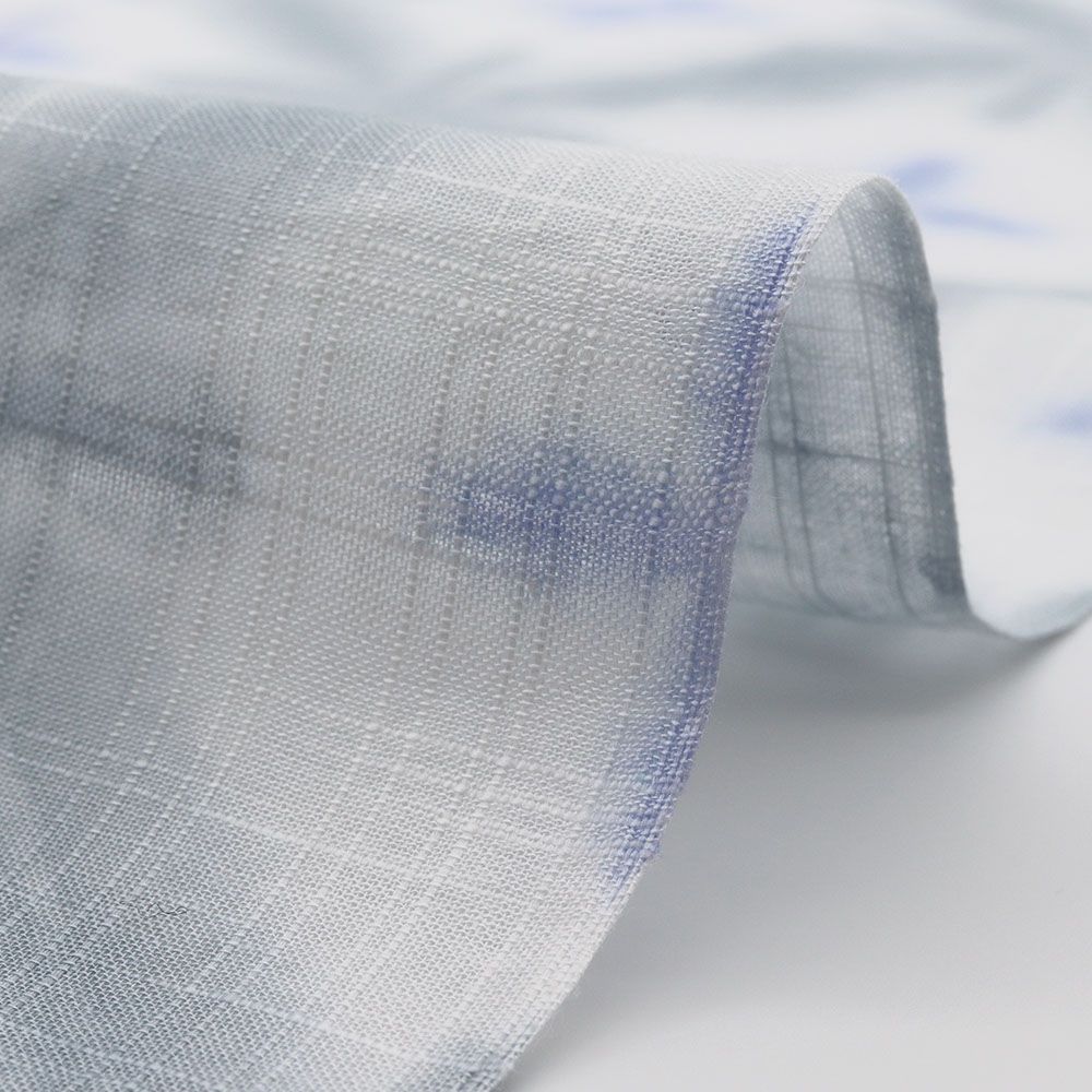 綿麻半衿(雪花絞り)【角野和晒染】