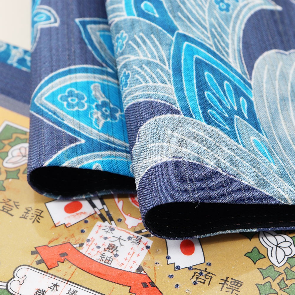 大島紬袋帯(アタカス地/唐花)【大迫織物】