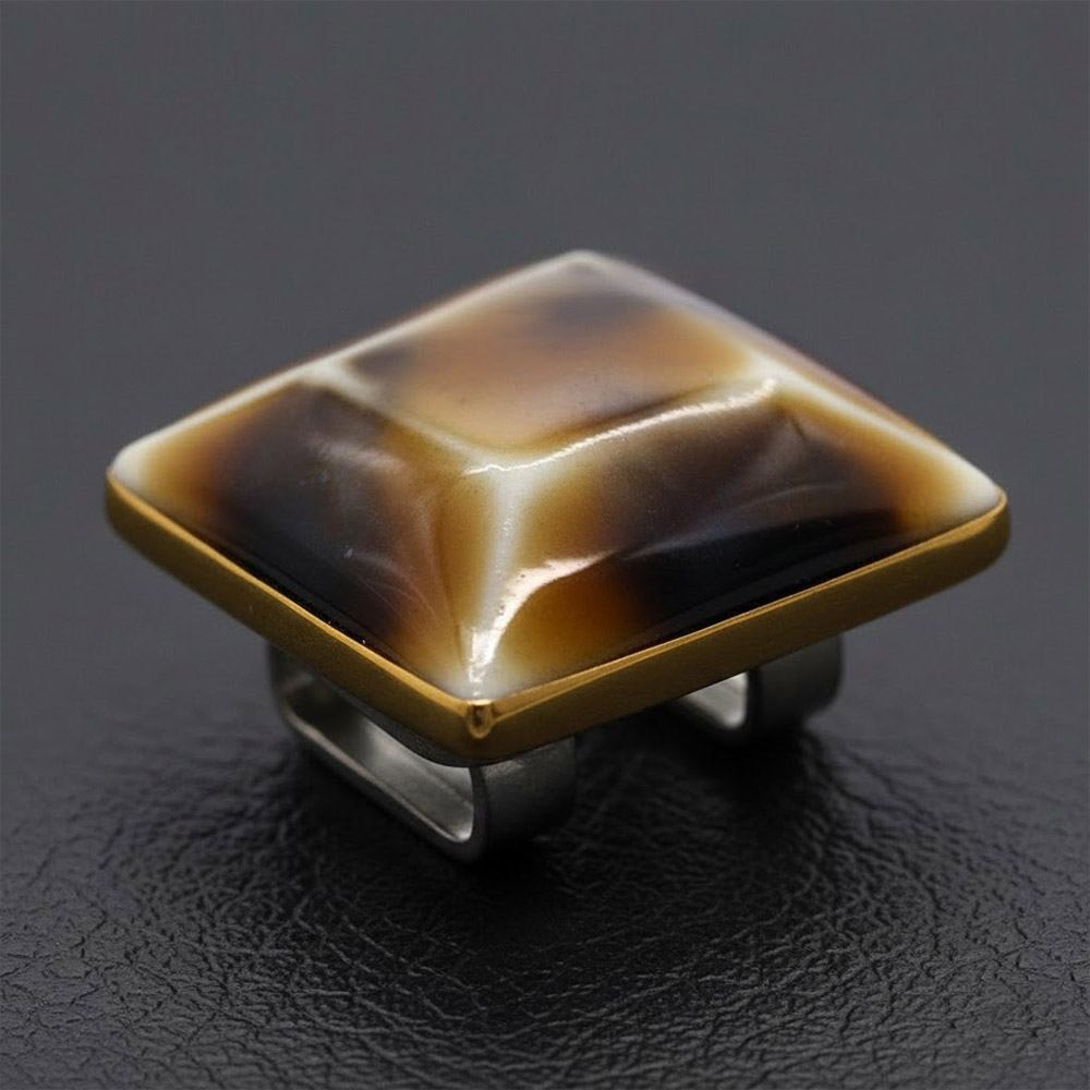 美濃焼帯留(トラぺジウム)【七窯社】