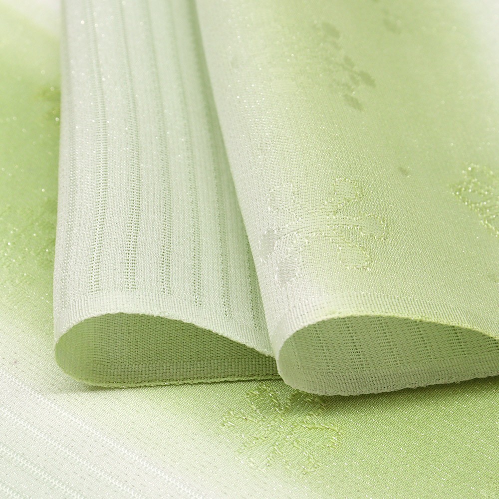 銀通し絽帯揚(雪結晶/段ぼかし)