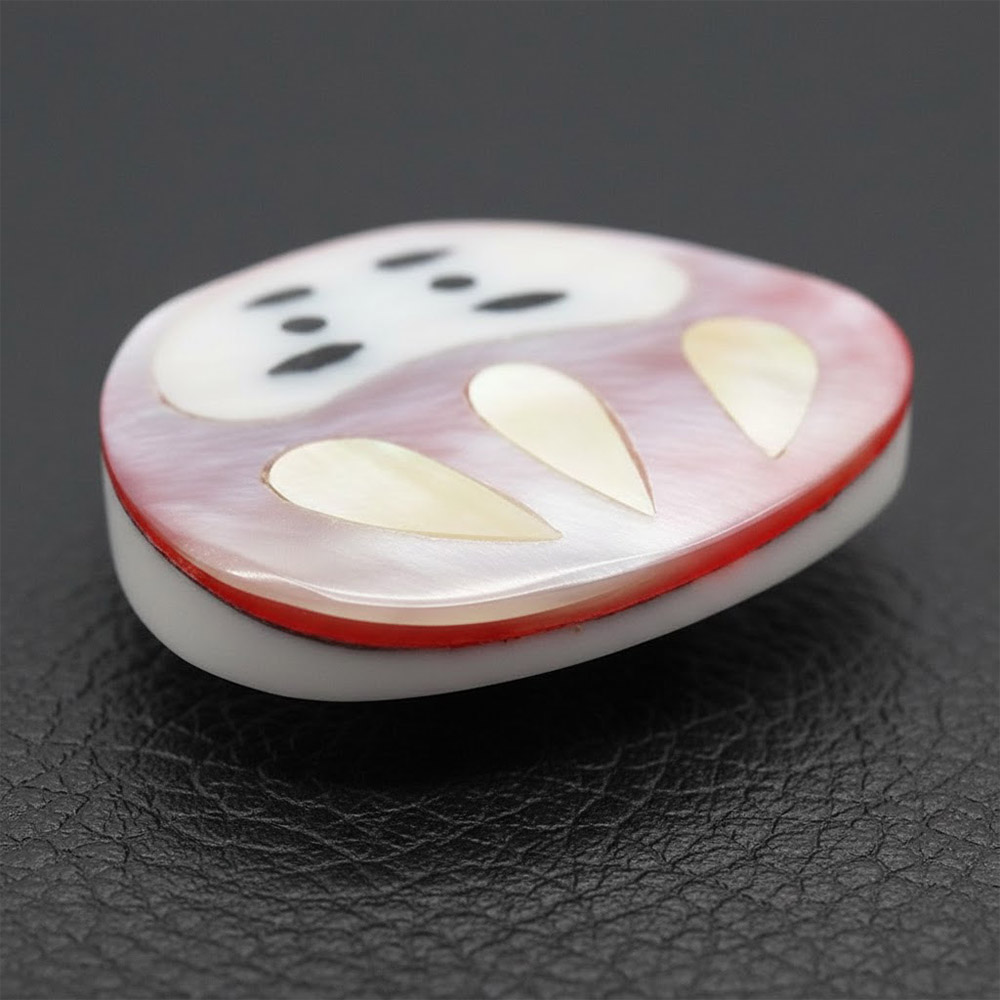 貝帯留(だるま)【リオン工芸】