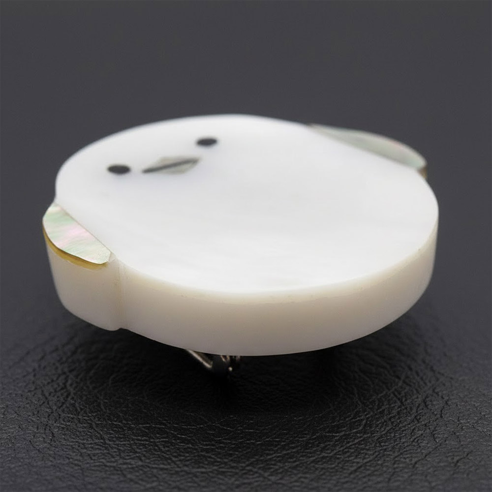 貝帯留(シマエナガ)【リオン工芸】