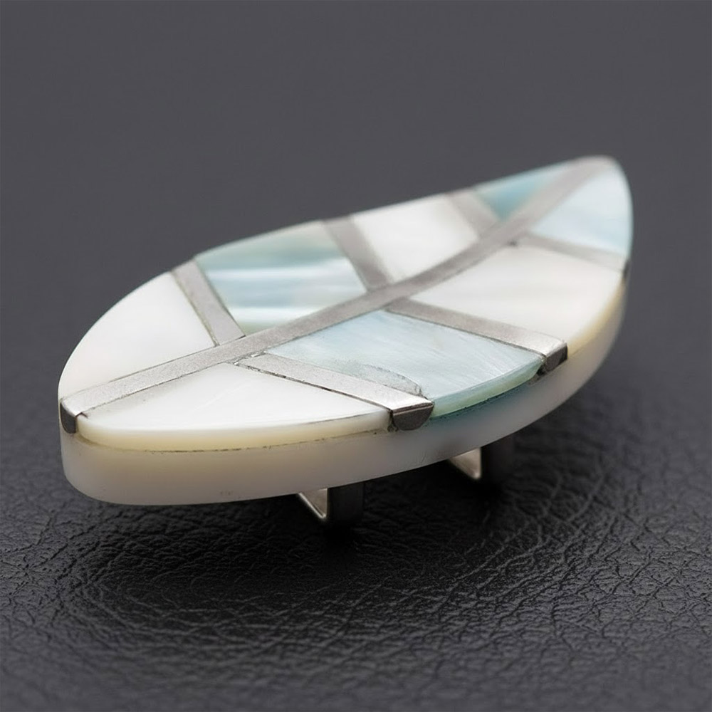 貝帯留(リーフ)【リオン工芸】