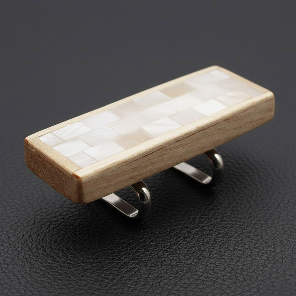 貝帯留(スクエア)【リオン工芸】