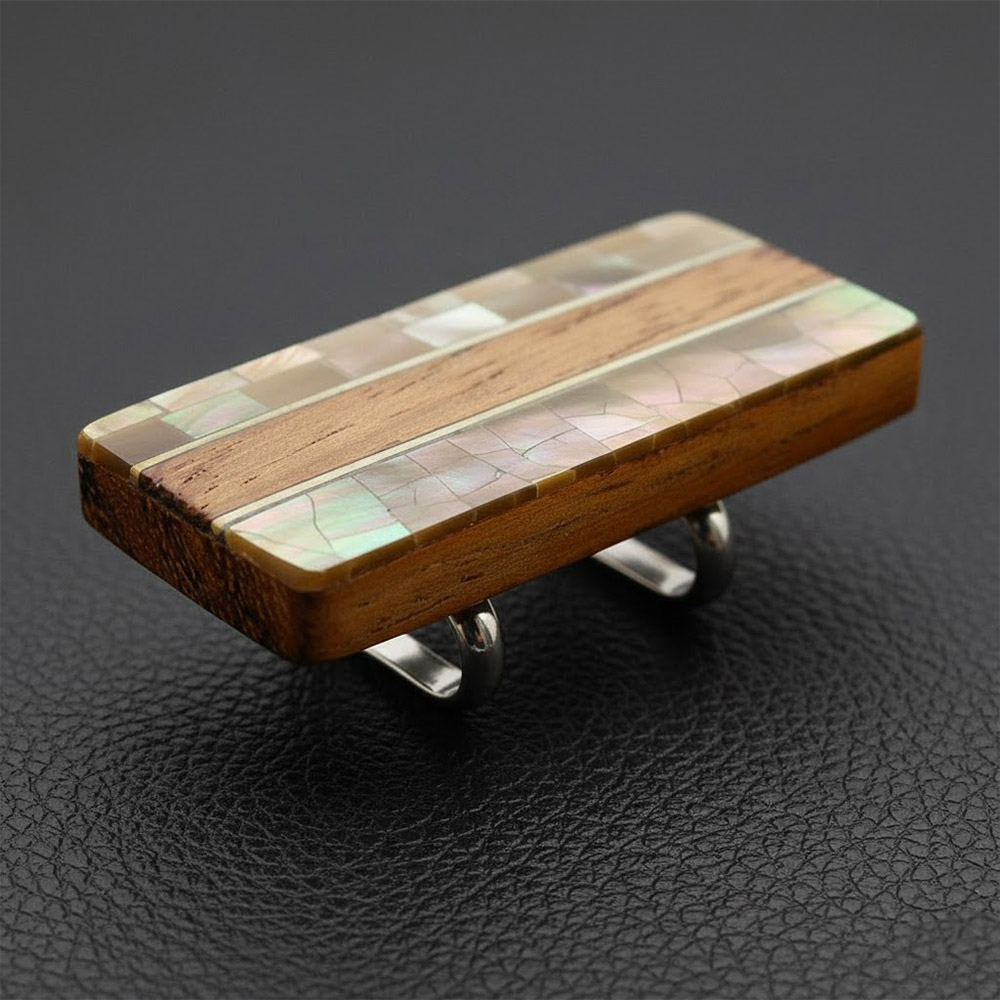 貝帯留(スクエア)【リオン工芸】