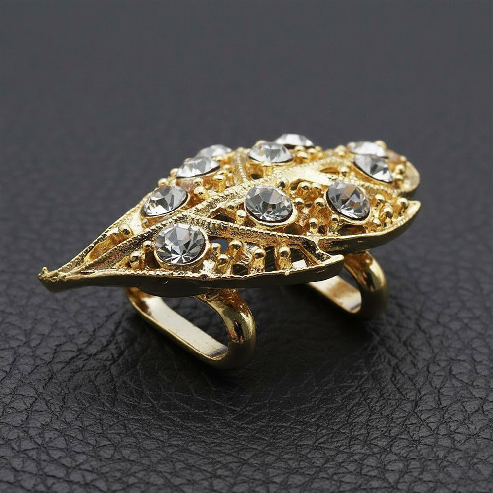 ラインストーン帯留(葉)『花しおり』【大原商店】