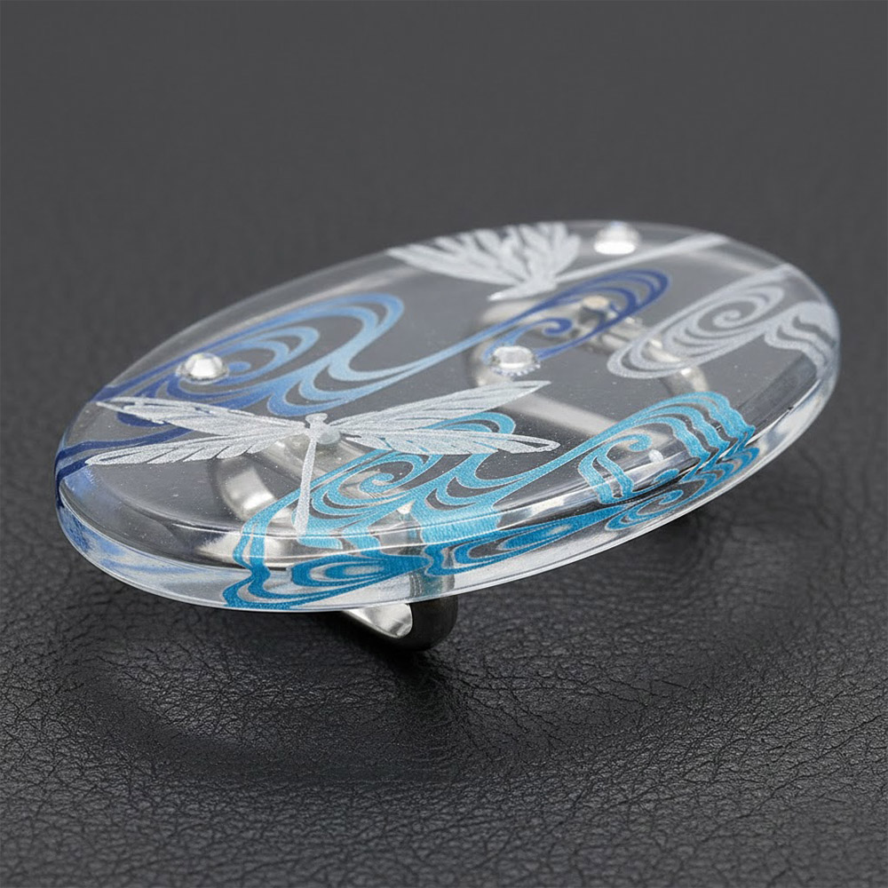 透かし帯留(観世水/蜻蛉)『花しおり』【大原商店】