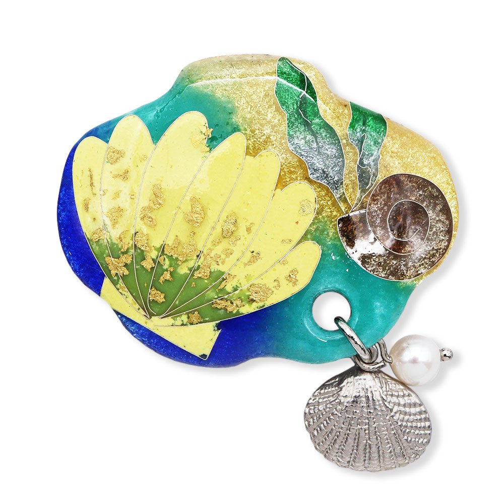 京七宝焼帯留『SHELL』【wayuplus×いち利モール】