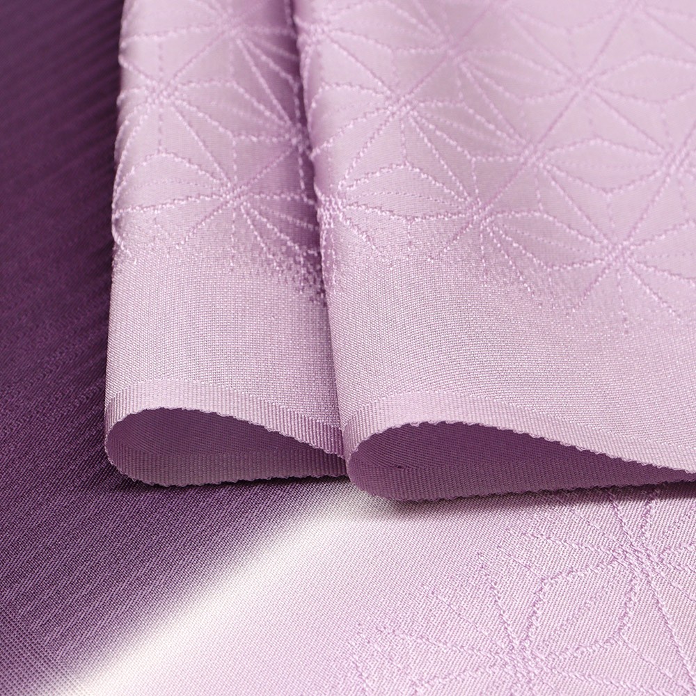 縦ぼかし帯揚 (麻の葉/縞地紋)