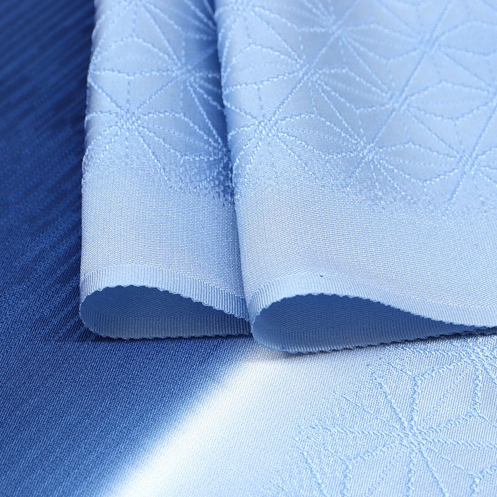 縦ぼかし帯揚 (麻の葉/縞地紋)