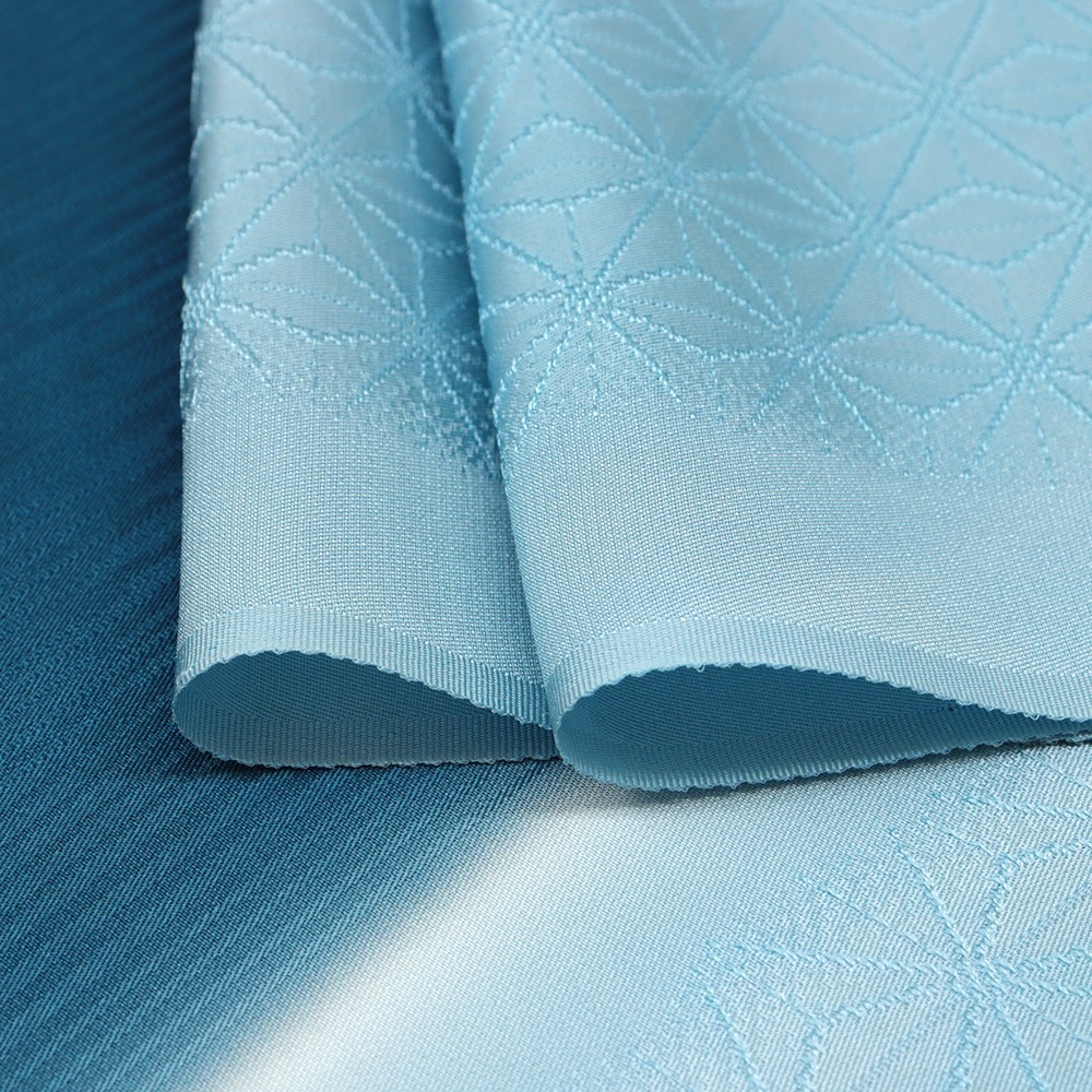 縦ぼかし帯揚 (麻の葉/縞地紋)