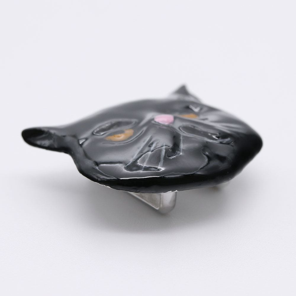 真鍮帯留(ネコの顔)