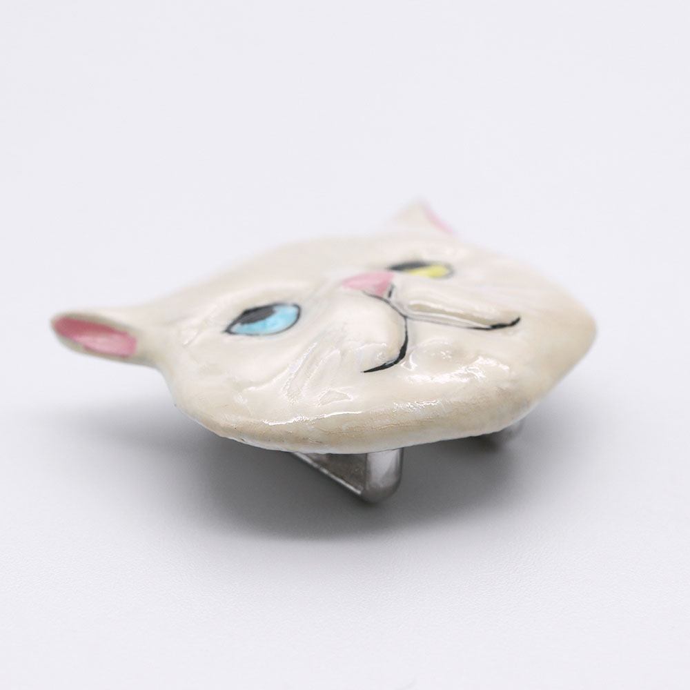 真鍮帯留(ネコの顔)