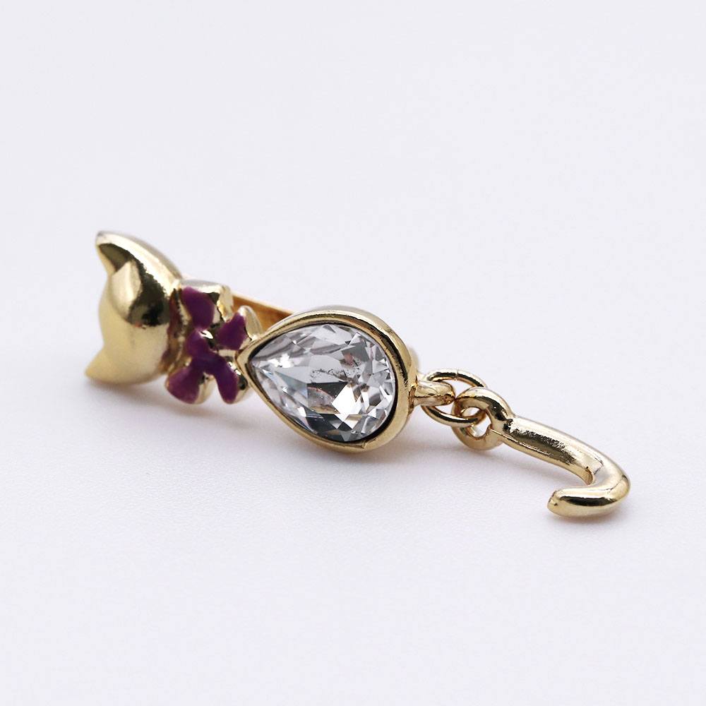 真鍮帯留(ゆらゆら猫しっぽ)