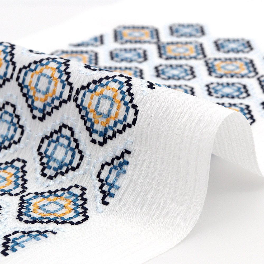 刺繍楊柳半衿(柿の花)【いち利モールオリジナル】