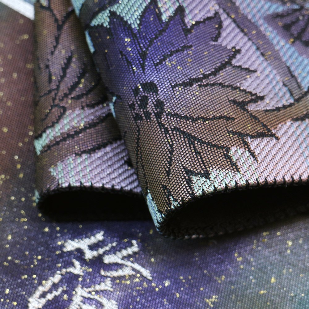 西陣引箔袋帯（段ぼかし/更紗）：紫【となみ織物】