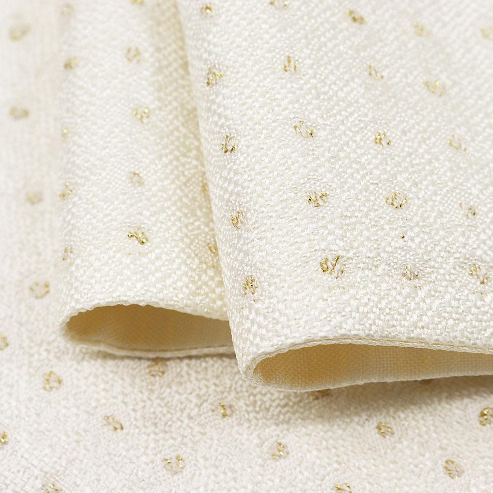 西陣袋帯（さがら組文）：白【ヤマキ織物】