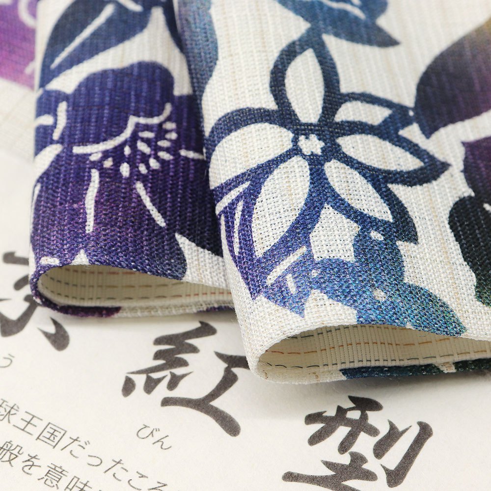 京紅型染め袋帯(花尽くし)