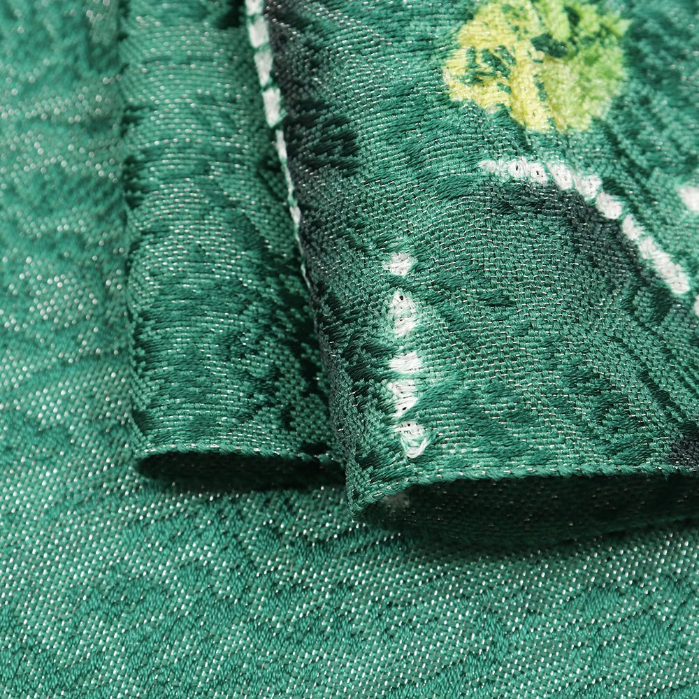 縫い締め九寸名古屋帯（クリスマスツリー）：緑【藤娘きぬたや】